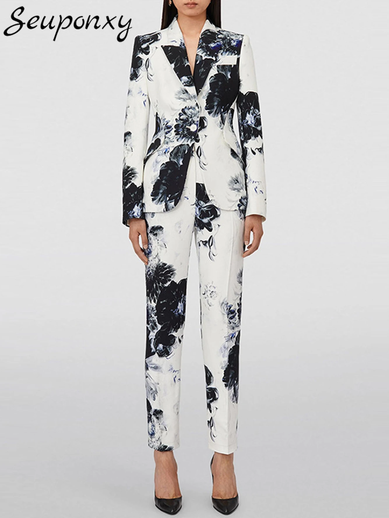 Женский облегающий костюм с принтом высокого качества новинка 2024 пикантный