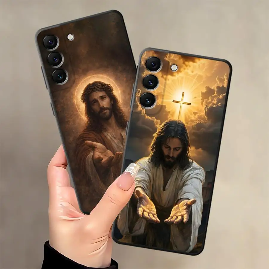 Фото Креативный чехол для телефона с изображением Иисуса для Samsung Galaxy A52 A36 A37 A53 A17 A73 A51 A06 A55 A57 A15 A23 A25 A16 A05 A41 A70 A50 №2