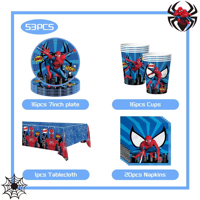 Украшения для дня рождения Человека-паука топперы торта коробка конфет бумажный