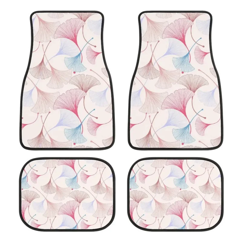 

Автомобильные коврики Ginkgo Biloba Leaves, автомобильные передние/задние защитные коврики, накладки для ног с принтом для внедорожников, грузовиков, фургонов, набор из 4 универсальных