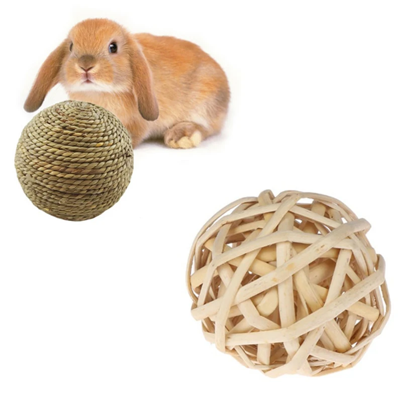 

Pet Hamster Teeth Grinding Toys Rabbit Tree Branch Grass Ball Natural Chew Toys Rabbits Bird Parrot Play Rattan Ball Toy For Pet