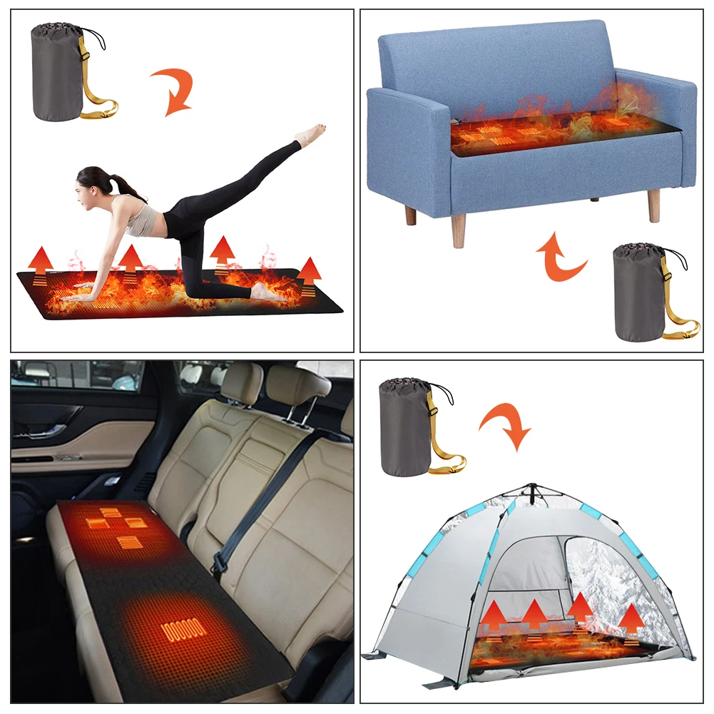 

1/2PCS USB Powered Electric Heating Pad Insulation Camping Heated Sleeping Mattress Sleeping Bag Mattress Outdoor Camping Mats