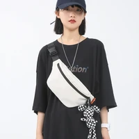 new nylon chest bag female korean version of the trend fashion student one shoulder messenger bag lightweight waist bag white
