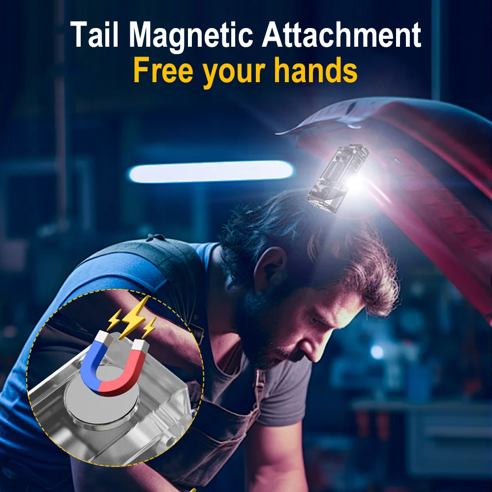 Фонарик флуоресцентный BORUiT поворот на 90 ° с магнитным креплением УФ фонарь для