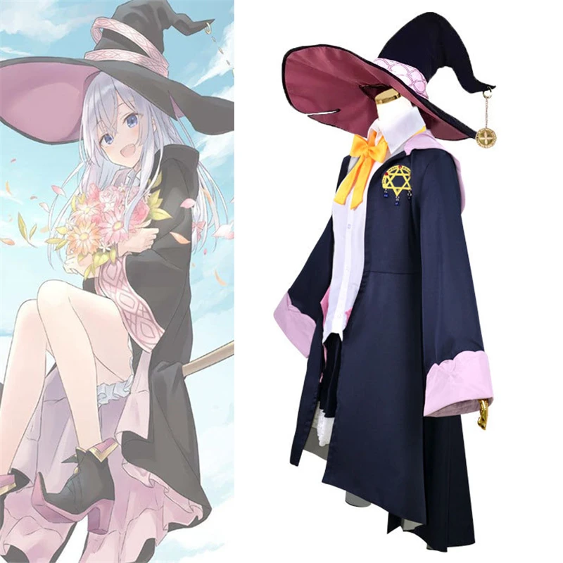 

Anime Ashen Wandering Witch: The Journey of Elaina Cosplay Costumes Set Women Cloak Hat Coat Shirt Suit Halloween Prop