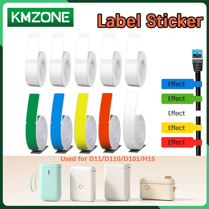

NIIMBOT Thermal Paper Self-adhesive Labels for D11 D101 D110 Mini Printer White Waterproof Sticker Colorful Cable Tape Rolls