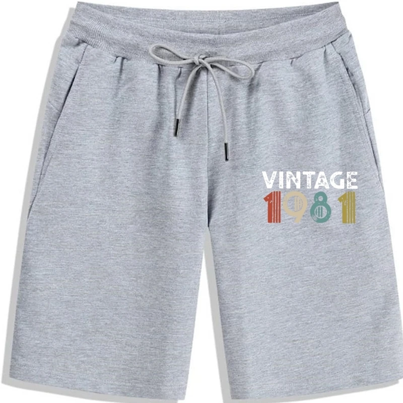 

Vintage 1981 40th Birthday Shorts man Fun gym shorts Short Sleeve O Neck Men's shortss Cotton New Arrival Tops