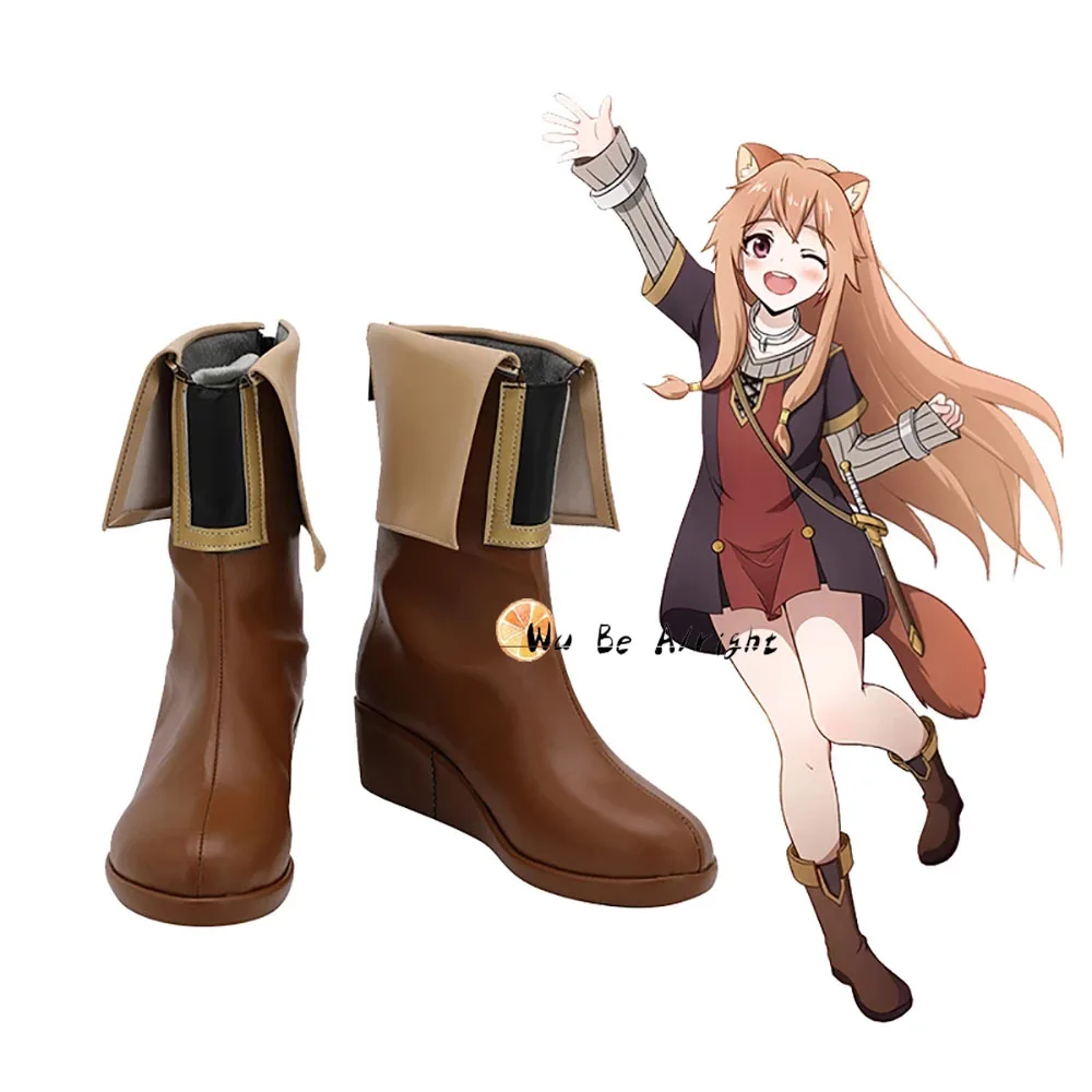 

Ботинки аниме The Rising of the Shield Hero Youth Raphtalia, обувь для косплея, вечерние короткие коричневые сапоги на заказ