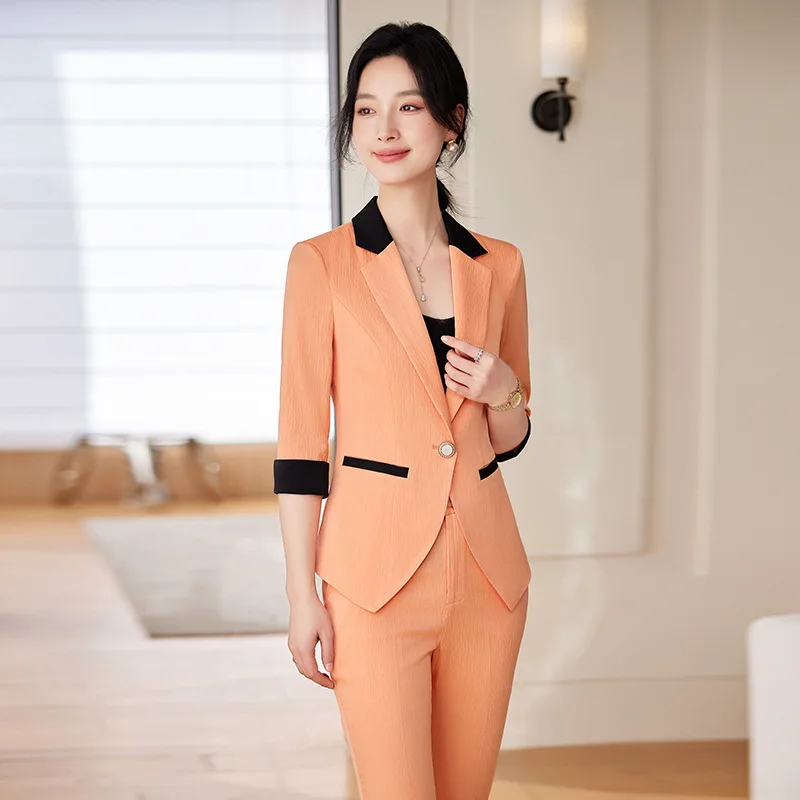 Модные стили Формальные профессиональные женские деловые костюмы с короткими