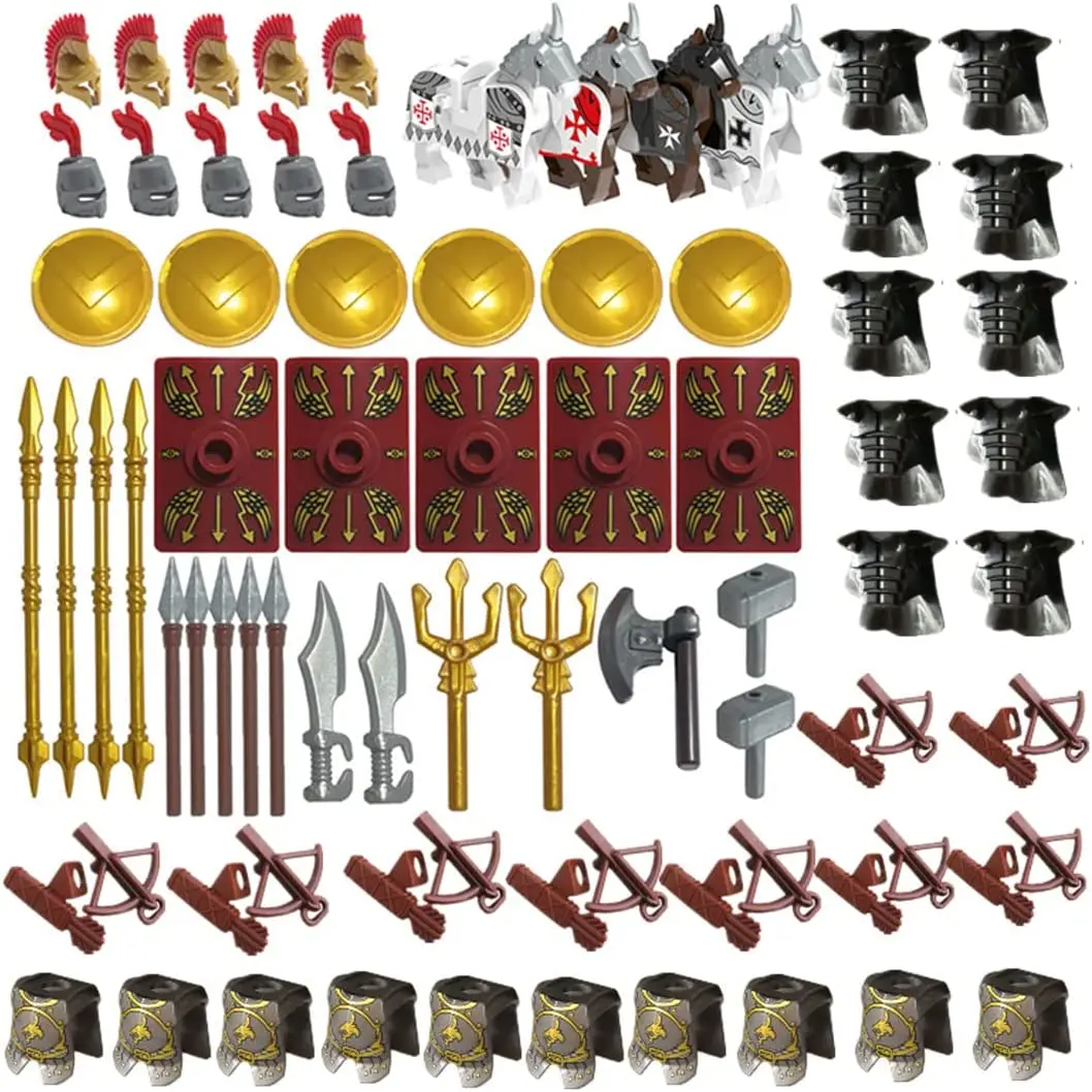 Индивидуальный набор средневековых оружия для римских рыцарей Минифигурки