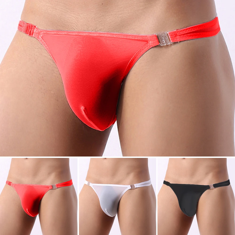 

Mens Panties Underwear Sexy Mesh Mens Briefs G-string Metal Ring Summer Ultra-thin Low Rise Breathable Comfortable Underwear