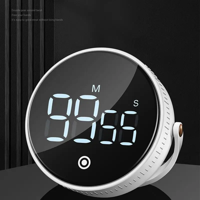 

Digital Kitchen Timer with Large LED Display Volume Adjustable Countdown Alarm Clock Magnetic Timer For Cooking Study White