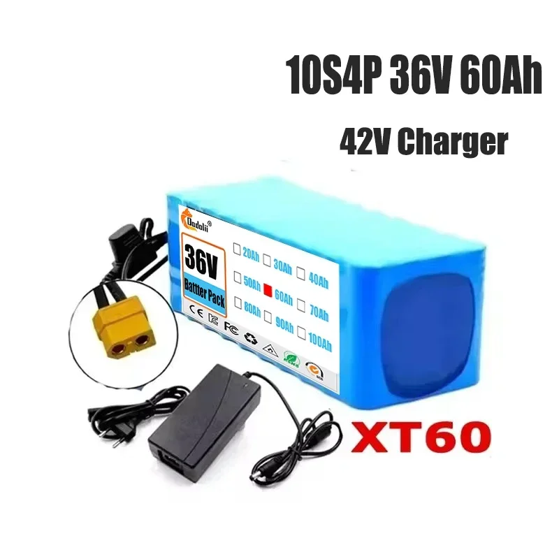 Фото 100Ah 10S4P 36V Аккумулятор 500W 750W 1000W Высокомощные солнечные панели 42V Подходит для двигателя 36V с предохранителем BMS/30A + зарядное устройство №2