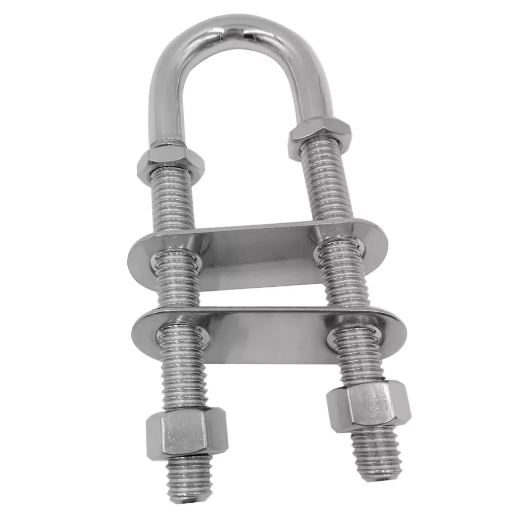 

Marine Boat Bow/Stern Eye U Bolt Tie Down 3/8 INCH Stock, 4-1/2 inch Length, with Nuts and Washers