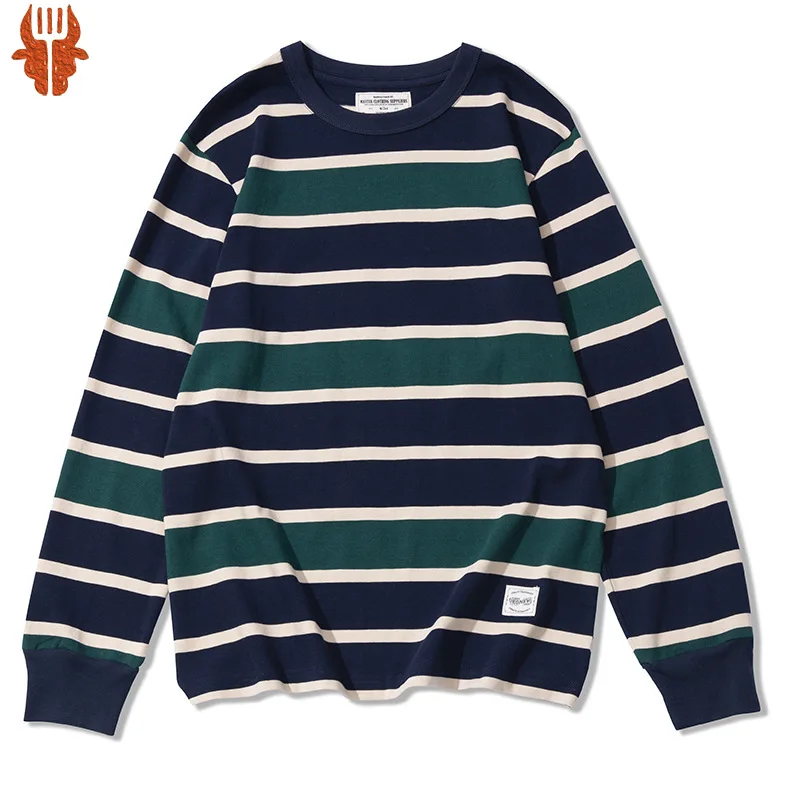 

Женский винтажный полосатый Повседневный пуловер с круглым вырезом