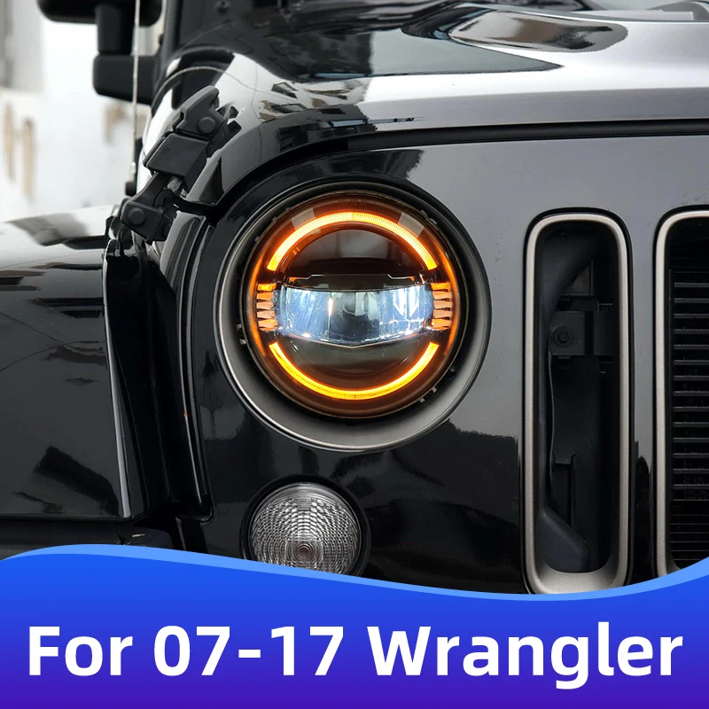 

For 2007-2021 Jeep Wrangler headlight assembly JL/JK modified and upgraded with a touch of blue headlights