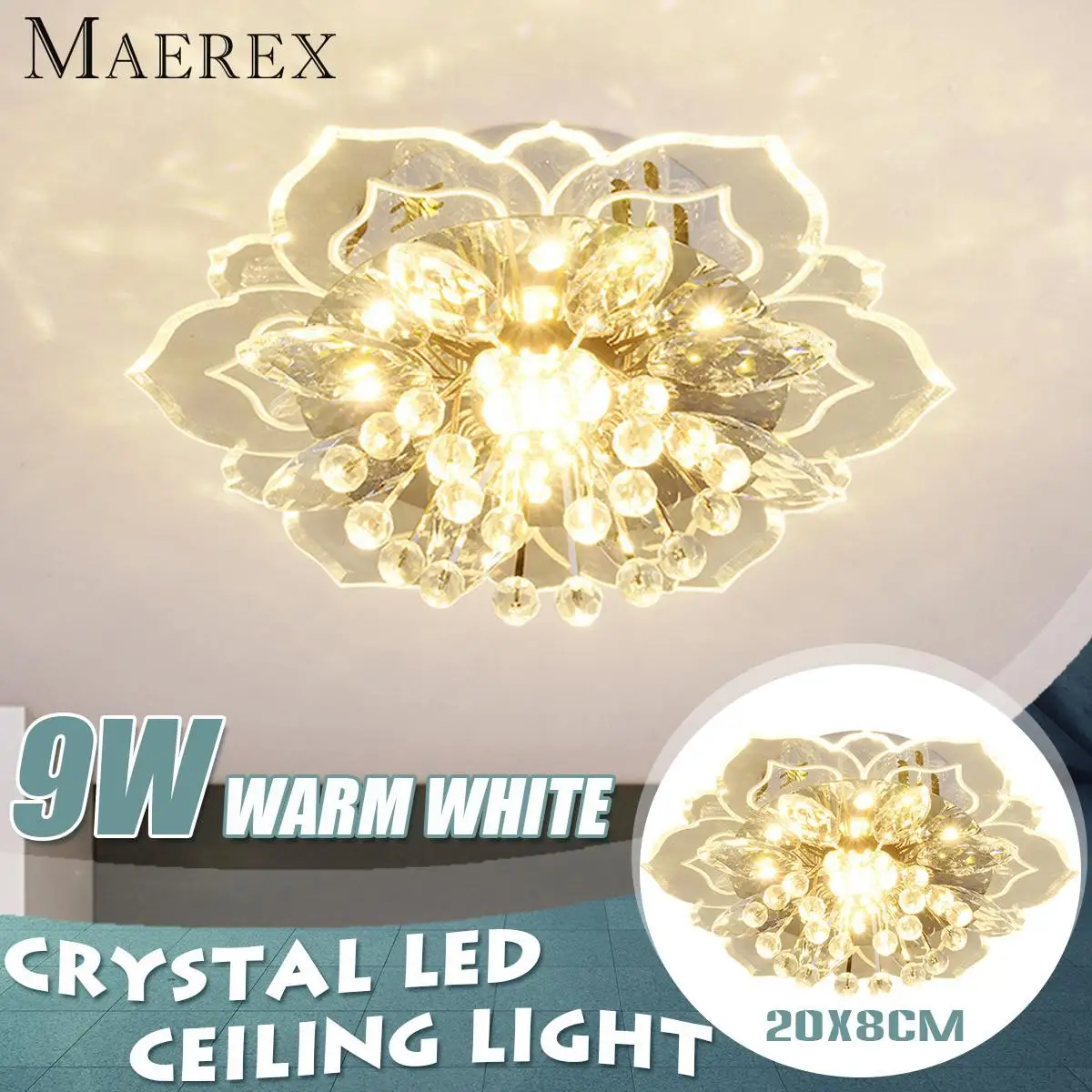 

Новая современная хрустальная светодиодная люстра 9 Вт, светодиодный светильник, светодиодный потолочный светильник для гостиной, столово...