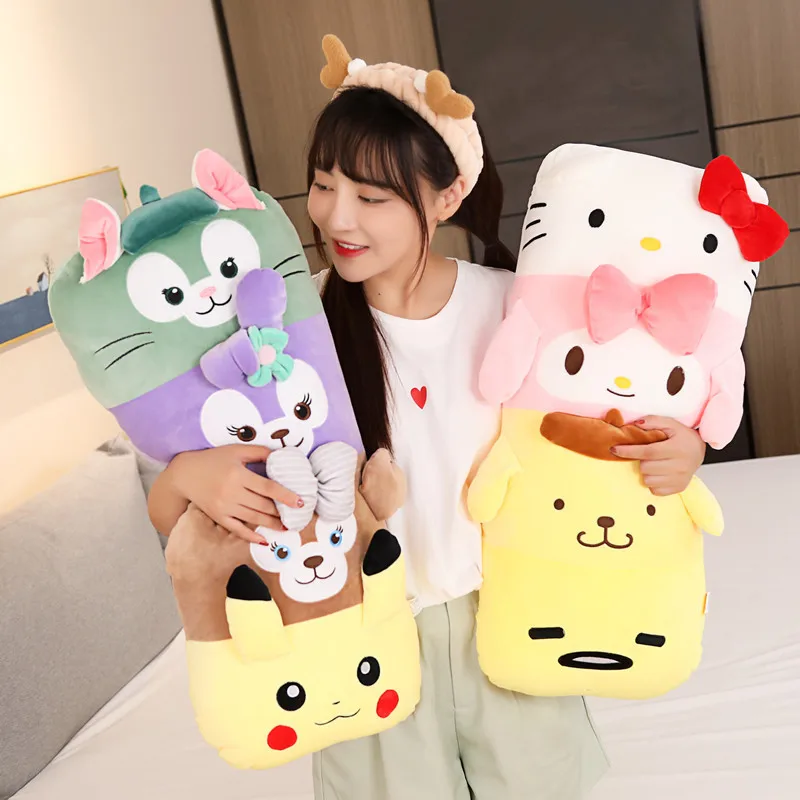 

Four In One Cute Cartoon Plush Doll Cinnamoroll Melody Home Office Pillow Cushion Japan Anime Plush Toy