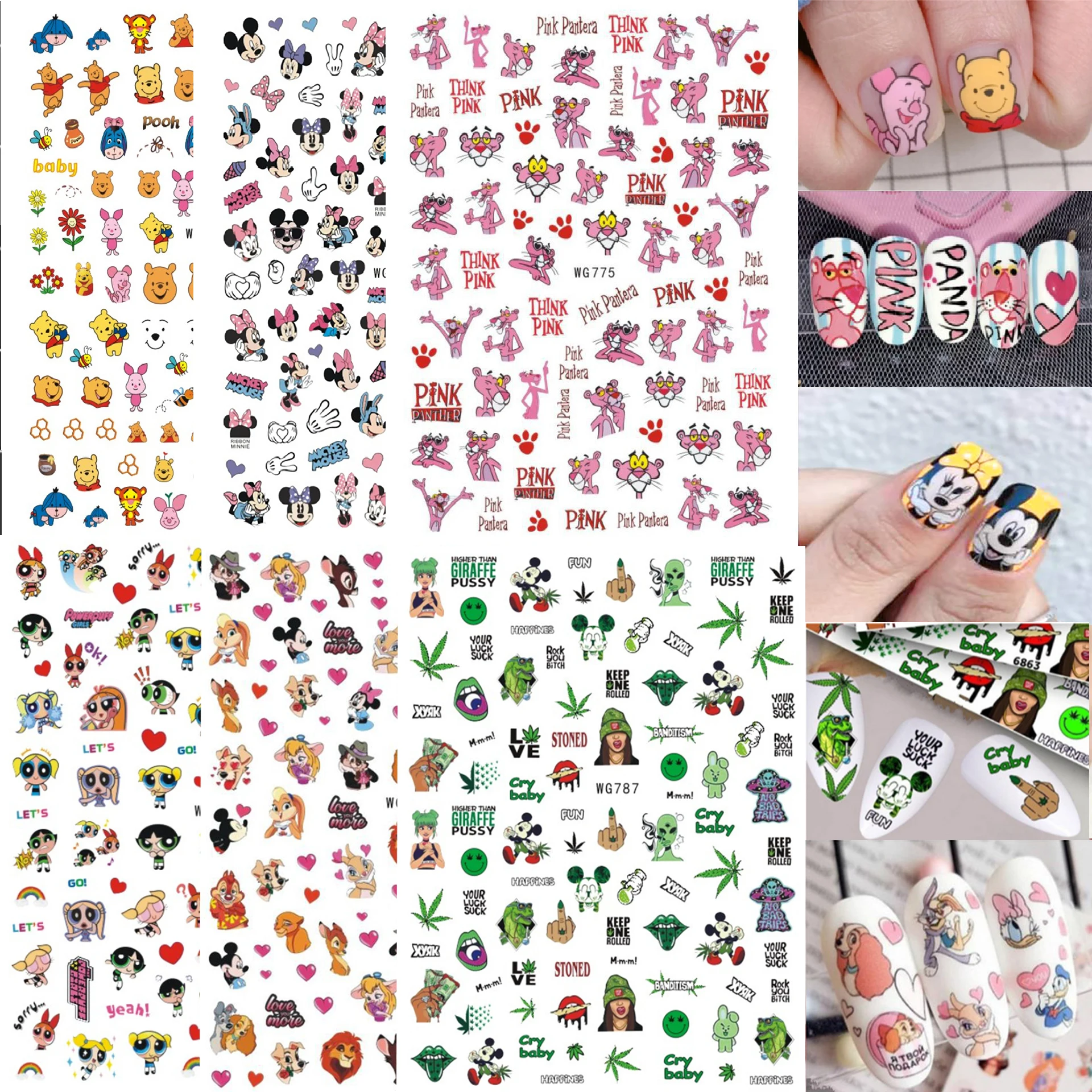 

Featured Cute Disney Anime Characters Nail Stickers Nail Decoration Lilo & Stitch Mickey Puff Girls 3D Stickers Nail Sliders