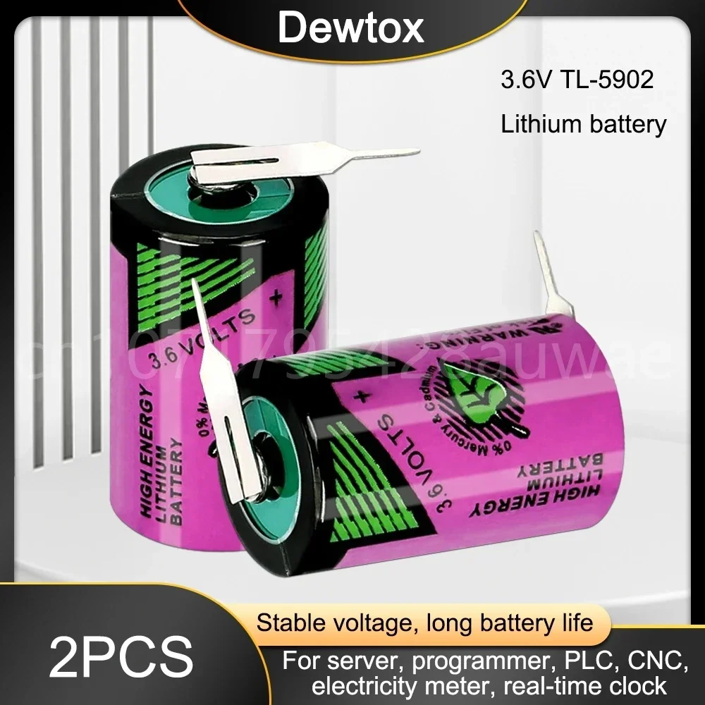 2 шт. 3 6 В 1200 мАч TL-5902 1/2AA литиевая батарея с контактами для ПЛК станки ЧПУ