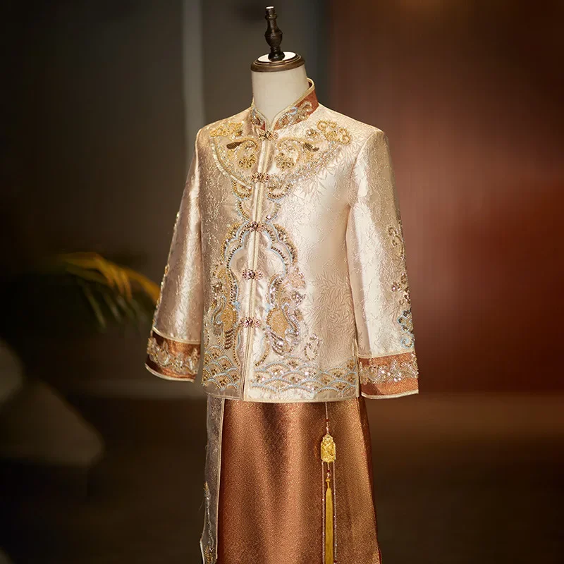 Свадебный костюм XiuHe в китайском стиле высококачественное мужское винтажное