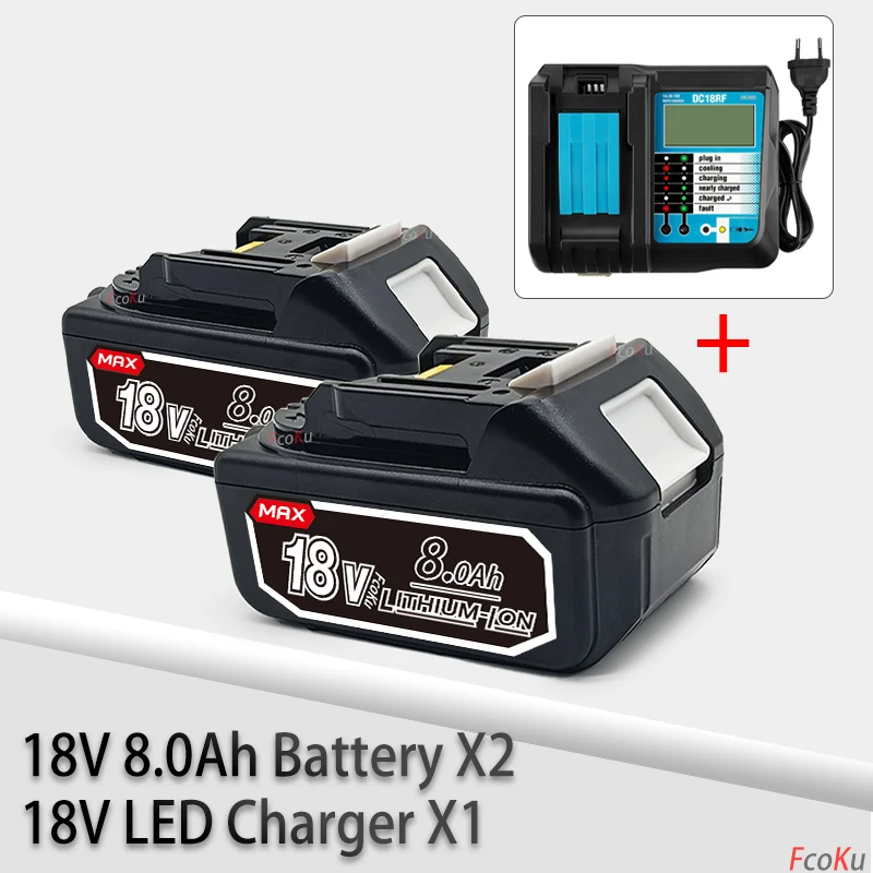 

Electric Tool Battery 18V 8000mAh DC18RF For Makita BL1860 BL1850B BL1850 BL1840 BL1830 BL1820 BL1815 LXT-400 Replace Battery