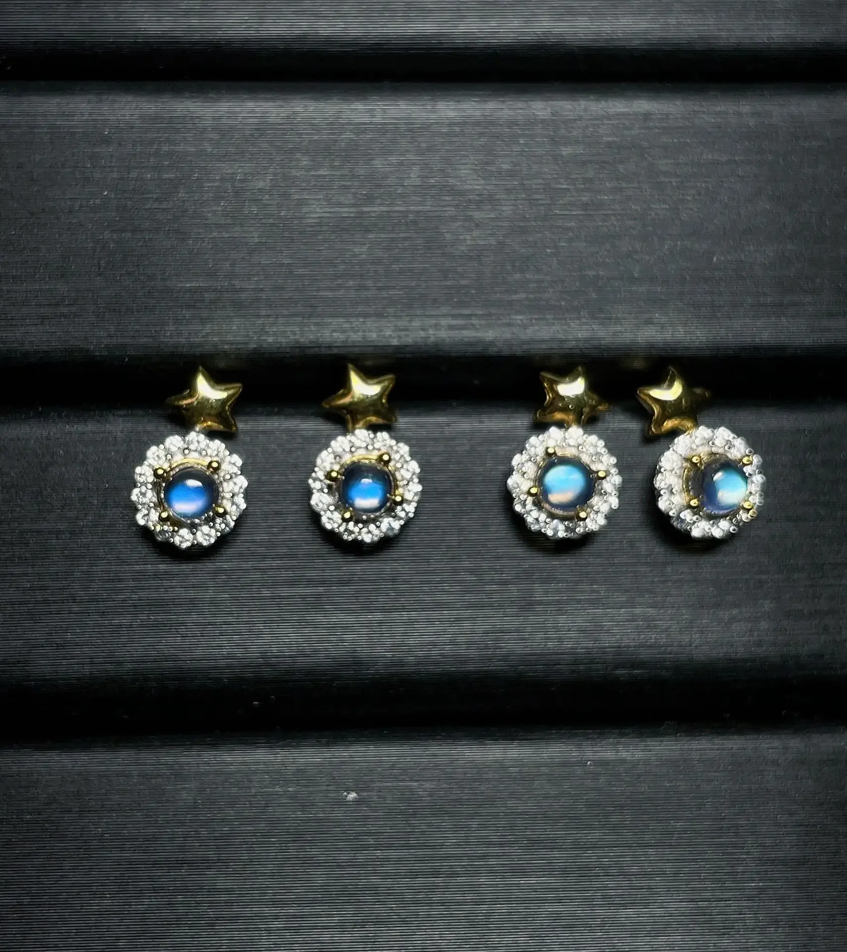 

2023 New Hot Selling S925 Sterling Silver Natural Indian Moonlight Stone Starfish Earrings Without Optimized Main Stone
