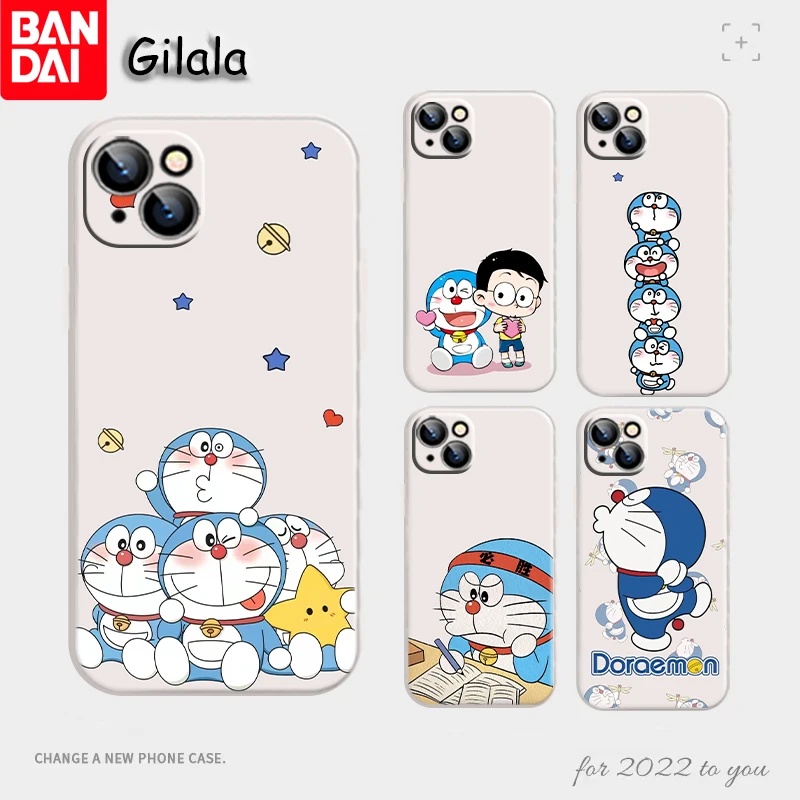 

Doraemon Shockproof Phone Case For iphone 13 12 11 Mini Pro Max Cute Catoon Soft Back Covers For iphone 7 8 X XS XR SE2020 6S 6