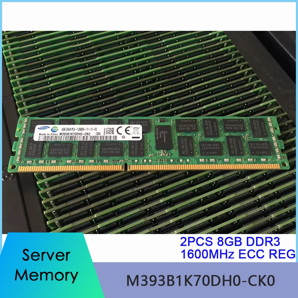 2 шт. для Samsung Серверная память 8 ГБ DDR3 1600 МГц ECC REG RAM 2RX4 PC3-12800R
