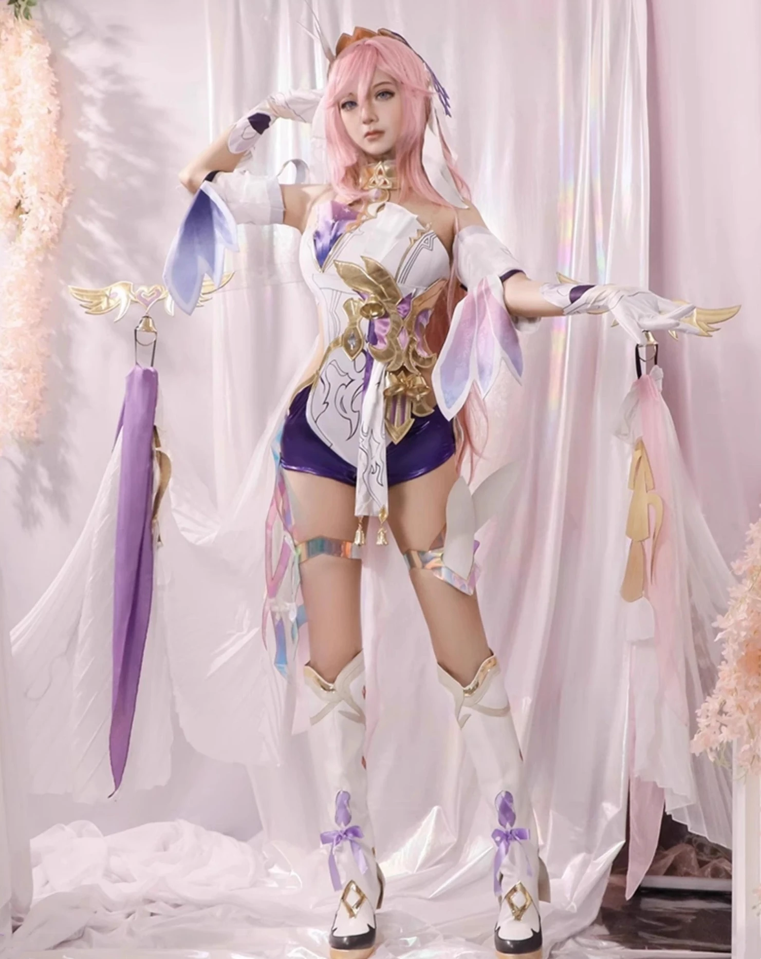 Костюм для косплея Honkai Impact 3: Elysia парик-комбинезон эго-элисии костюмы на Хэллоуин