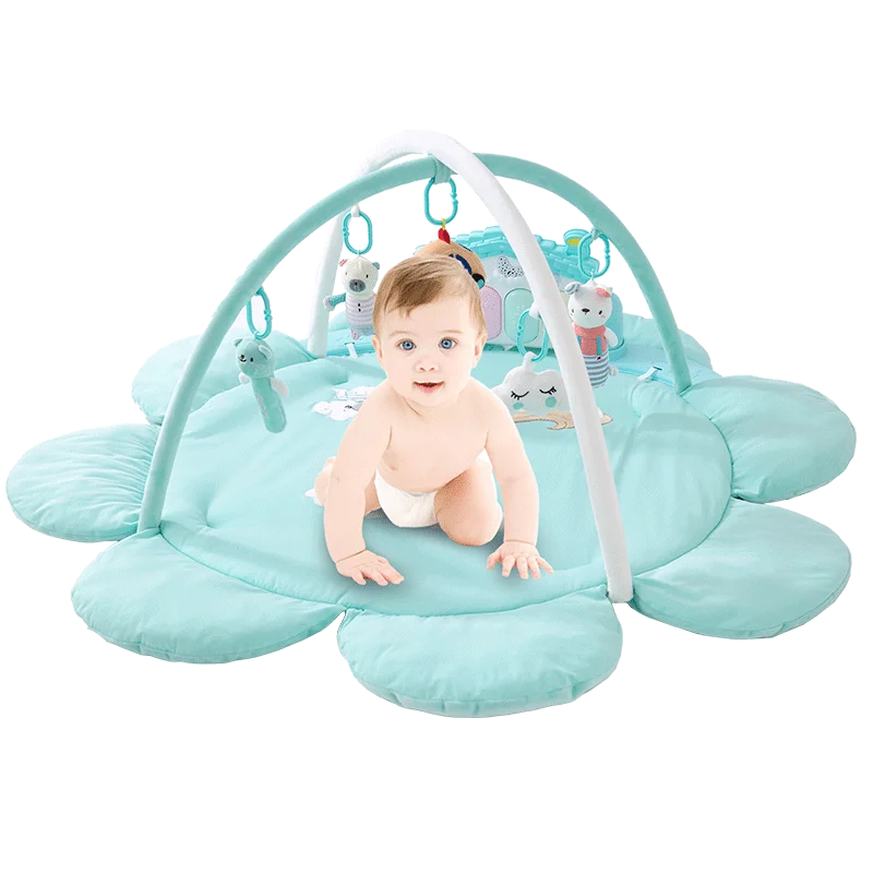 

2 in 1 Baby Body-building Device Fitness Soft Mat Piano Keyboard Musical Play Mat Plush Toys Early Education Carpet for Infant