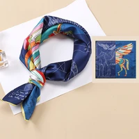 2022 new twill silk scarf womens small square scarf professional decoration small scarf headband tie bag digital printing scarf