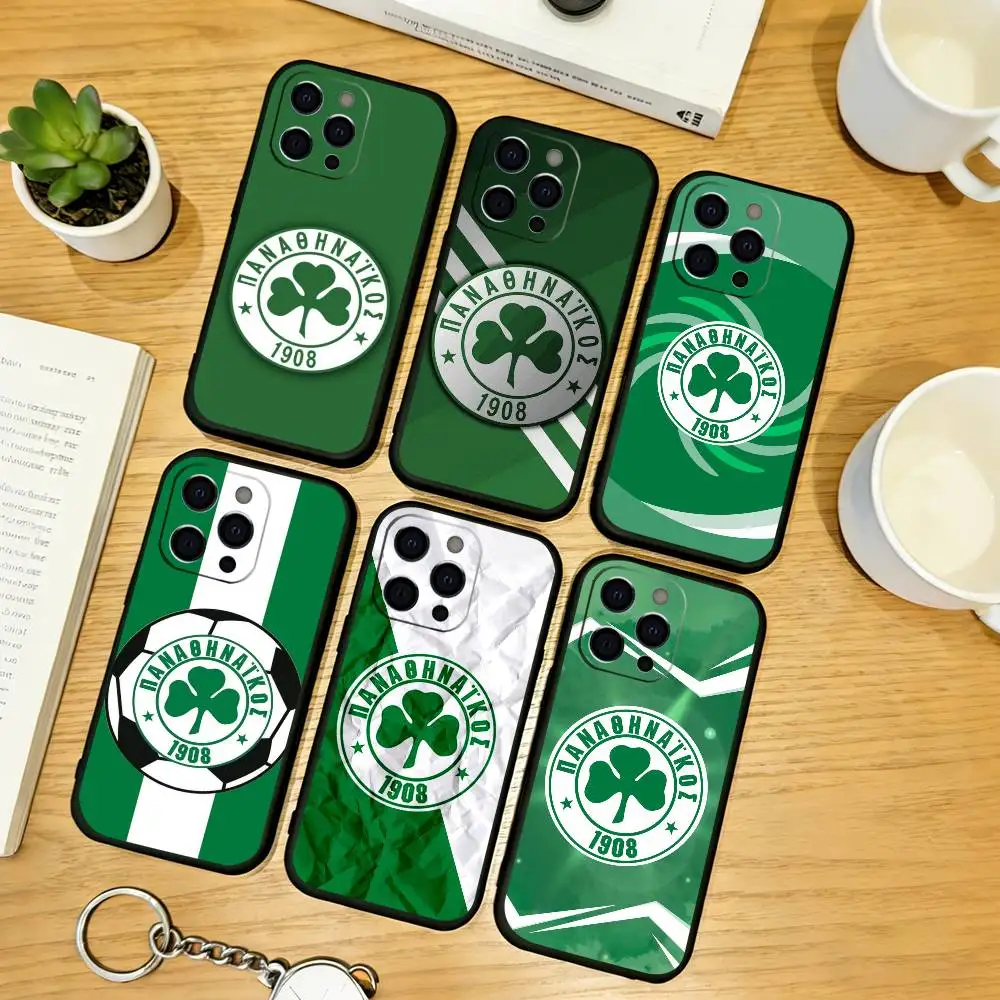 Фото Чехол для телефона с принтом «Атлетик Панатинаикос» для iPhone 17, 16, 15, 14, 13, 12, 11 Plus, Pro Max и других моделей, мягкий черный чехол №1