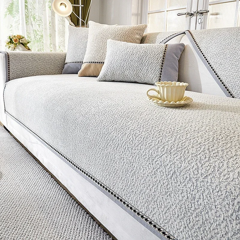 Новый скандинавский чехол для дивана из синели гостиной однотонная подушка