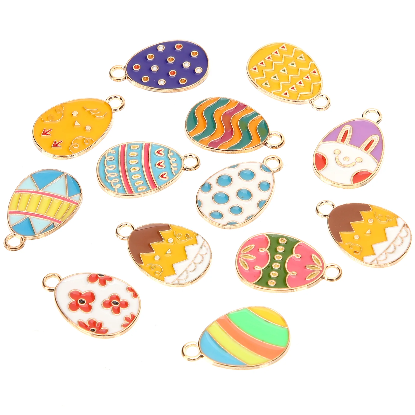 

24 Pcs Easter Carrot Charms Charm Bracelets Easter Earring Charms Bulk Bracelets Easter Egg Pendant Amulet Rabbit Enamel Charms