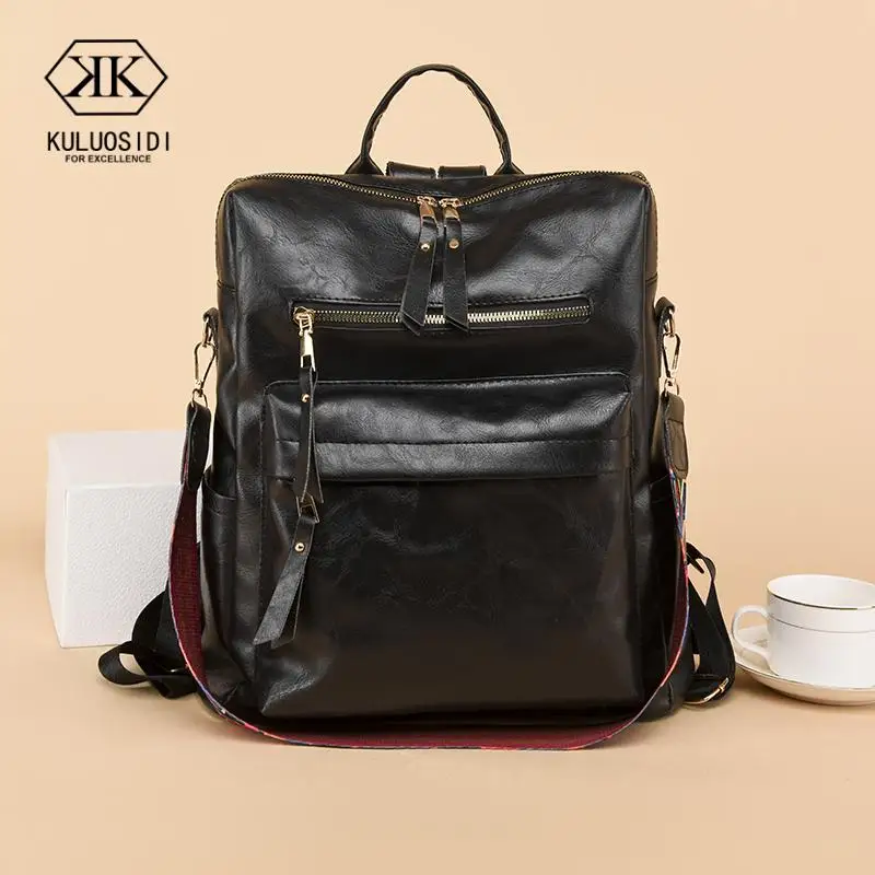 

Women's Backpack Large Capacity Leather Backpackwomen's Bag 2022 Trend Fashion Shoulder Bags for Teenager Girlsfemale Backpack
