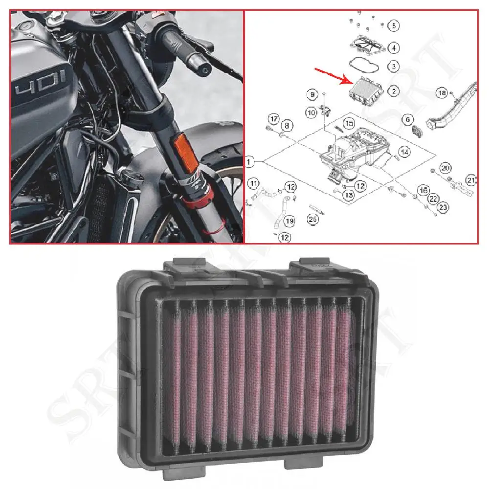 

Fits for Husqvarna 401 Svartpilen Vitpilen 2019 2020 2021 2022 Motorcycle Air Filter Engine Intake Filter Replacement Element