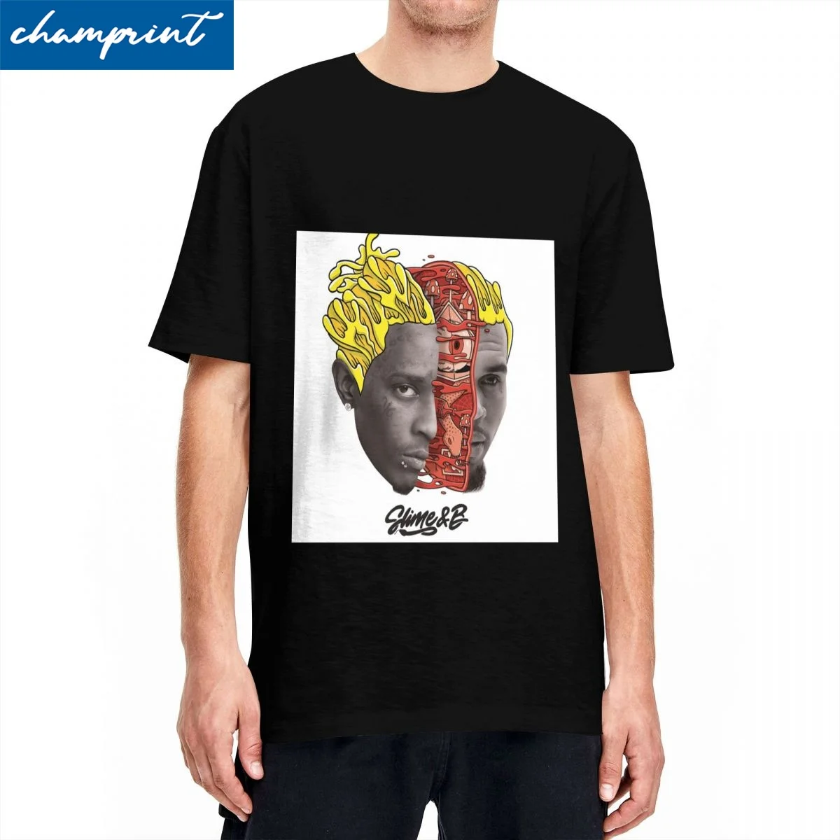 

Slime&B T Shirts Men Women's Pure Cotton Funny T-Shirts Round Collar Young Thug Tees Short Sleeve Tops Unique