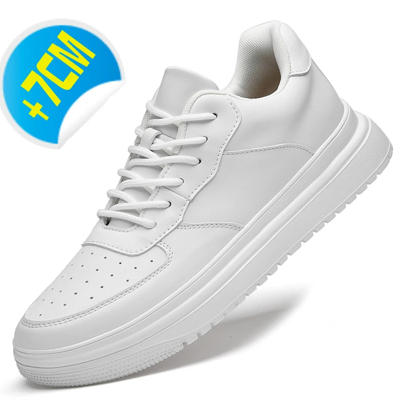 Дизайнерские новые увеличивающие рост кроссовки для мужчин 7 см невидимые белые