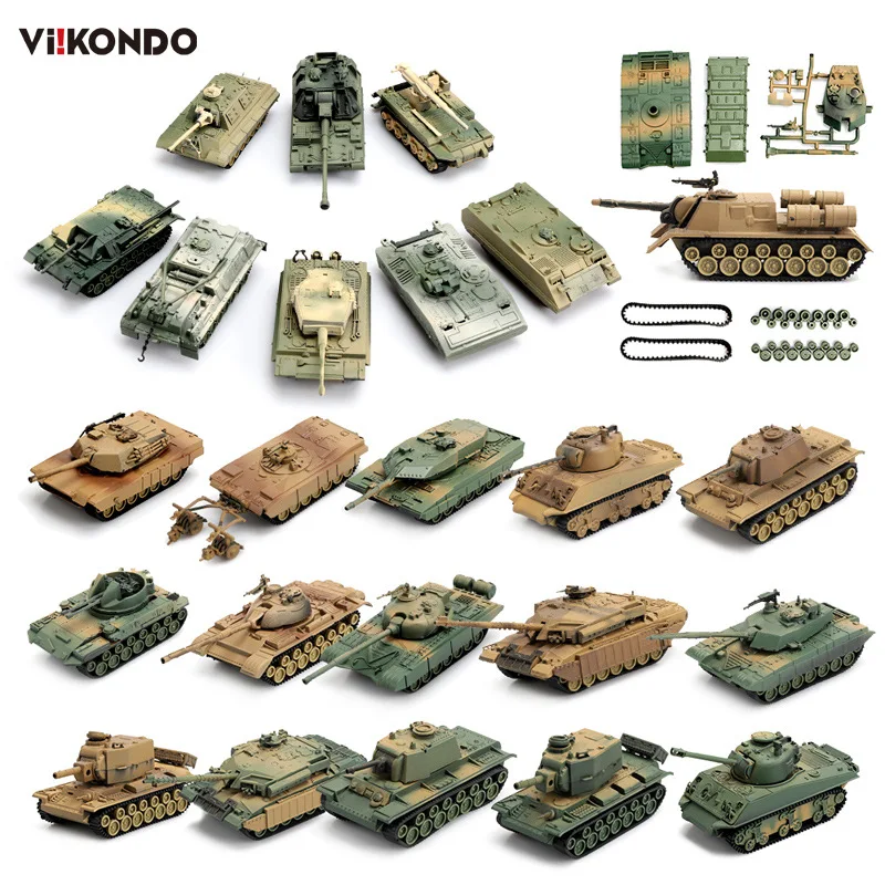 1/72 Assembled Model Tank German Tiger-Type Maintenance Panther M1A2 Merkawa Leopard 2A5 6 Models |