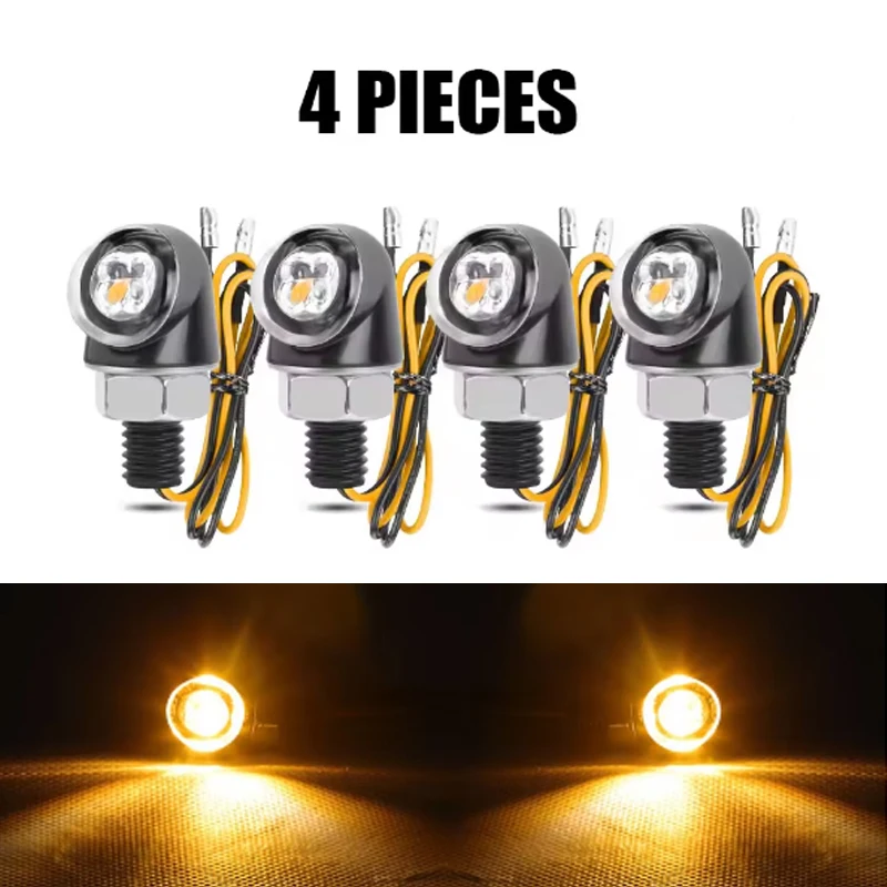 

8 мм мини-мотоциклетный светодиодный указатель поворота DRL, алюминиевый индикатор, передний и задний фонарь, задний стоп-сигнал для кафе Racer Bobber Chopper