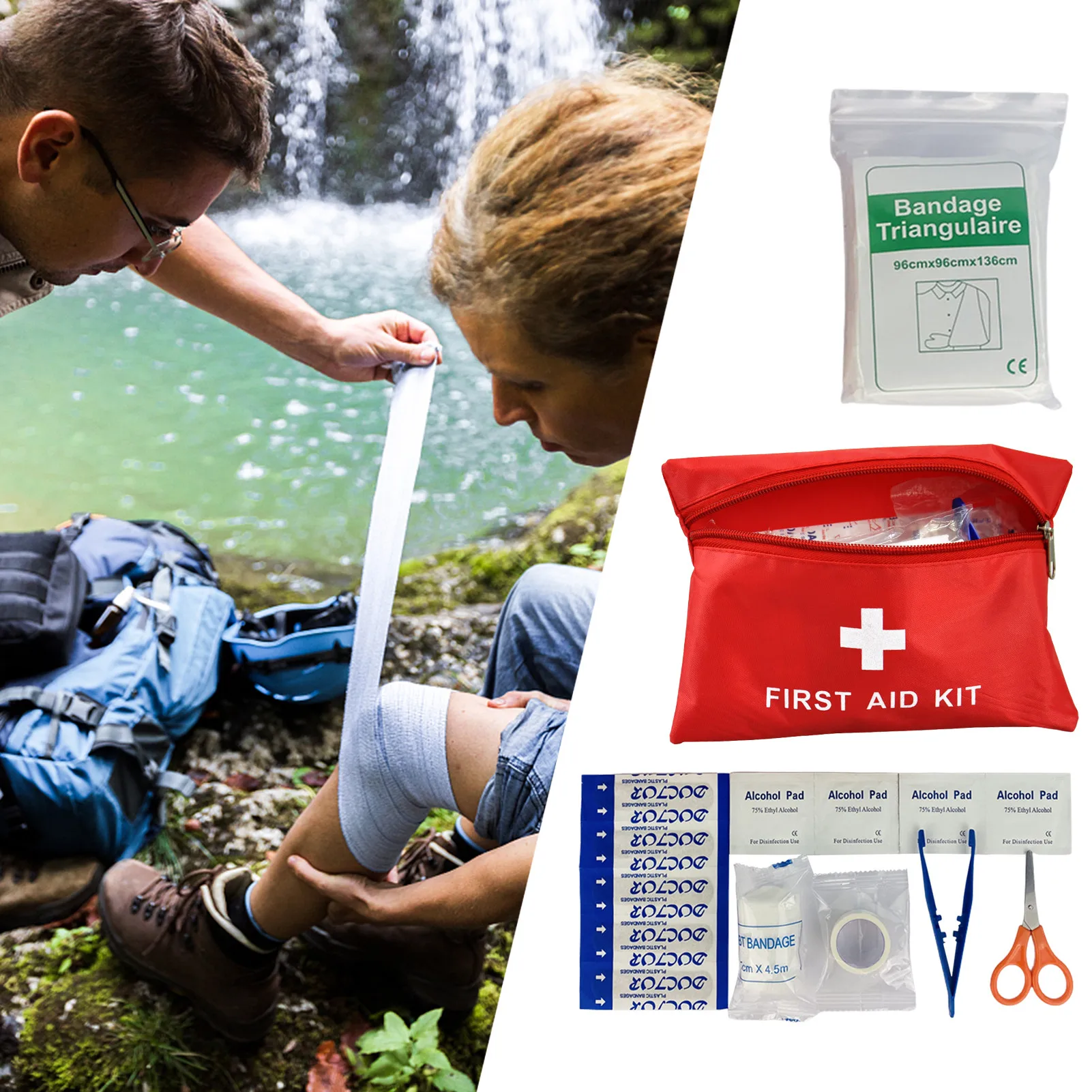 

Portable First Aid Kit Survival Bag Mini Emergency Bag For Car Home Picnic Camping Travelling Outdoor