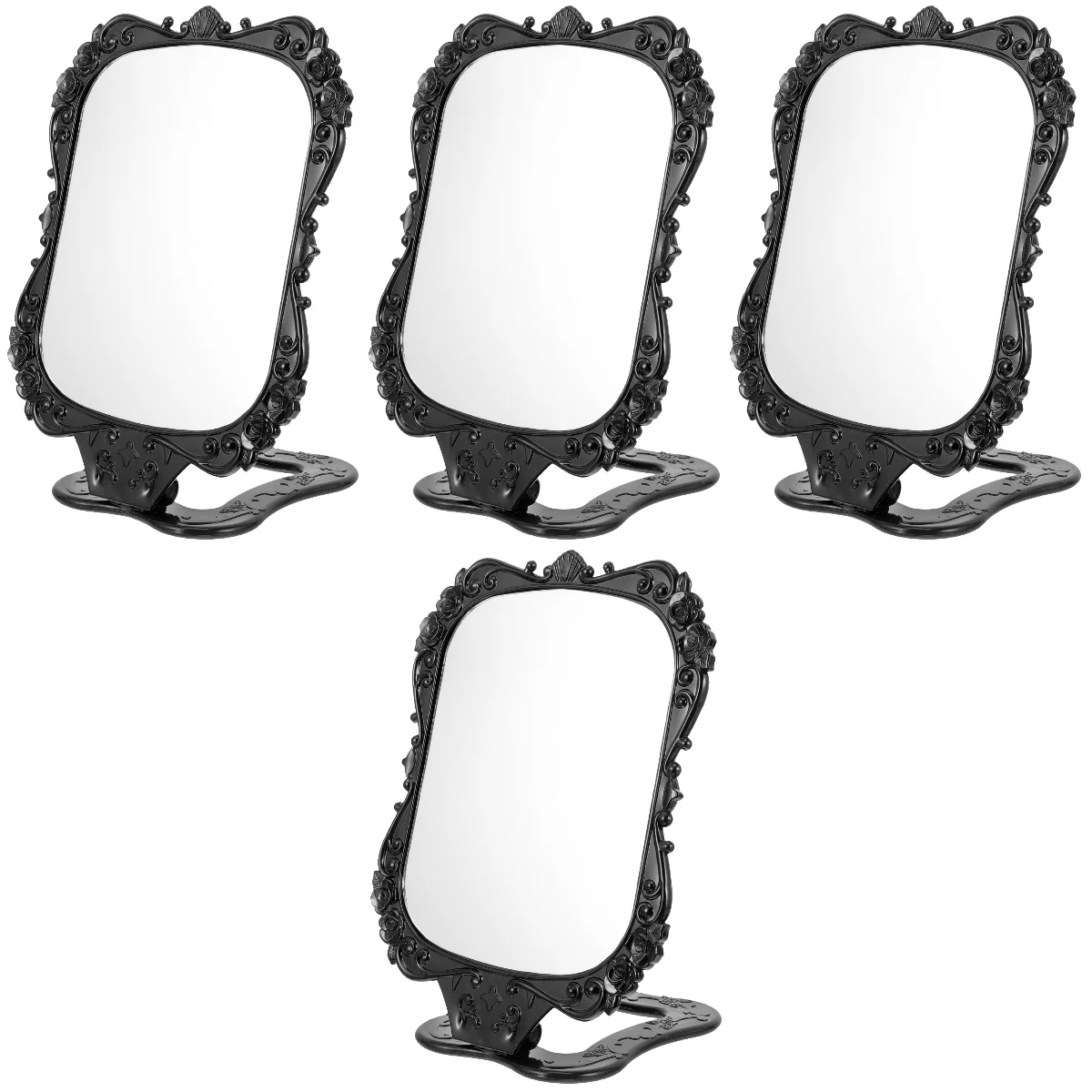 

4 Pack Simple Makeup Mirror Mirror Simple Mirror Mirror Make Mirror Retro Folding Simple Makeup 21x16cm Travel