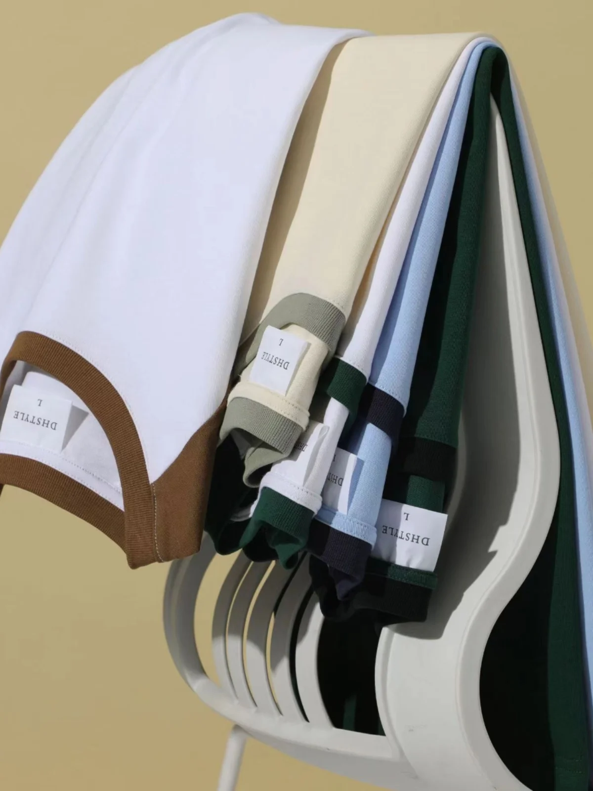 Американский модный бренд 280G футболка из плотного хлопка контрастного цвета