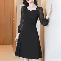 2022 spring and autumn new black dress thin skirt dress high end black dress sexy dress women chinese fashion vintage
