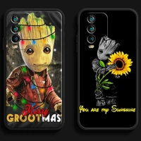 marvel groot cartoon phone cases for xiaomi redmi 7 7a 9 9a 9t 8a 8 2021 7 8 pro note 8 9 note 9t funda coque back cover