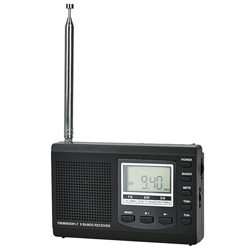 

Лучшие предложения, портативные мини-радиоприемники FM/MW/SW с цифровым будильником, FM-радиоприемник (черный)