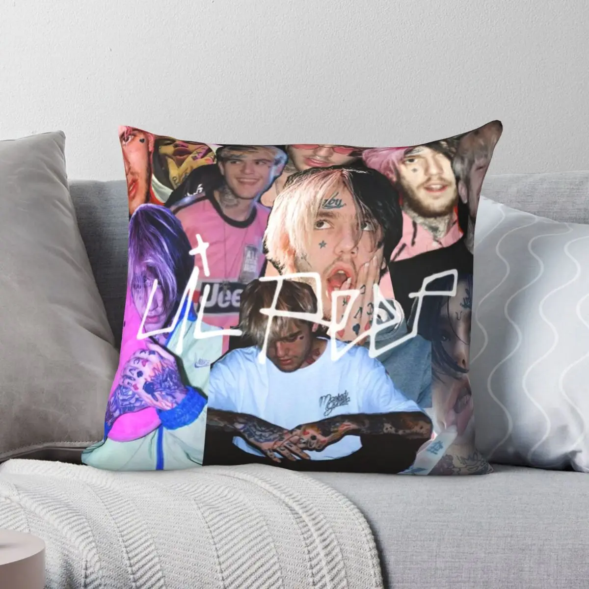 Lil Peep Life In Images квадратная наволочка полиэстер Лен бархат Печатный Zip Decor Чехлы на подушки для дома
