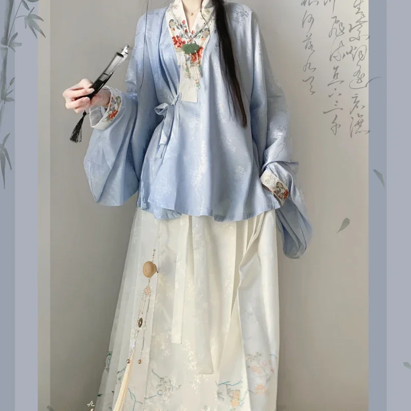 Китайский традиционный Hanfu Ming женская одежда короткая рубашка с перекрестным