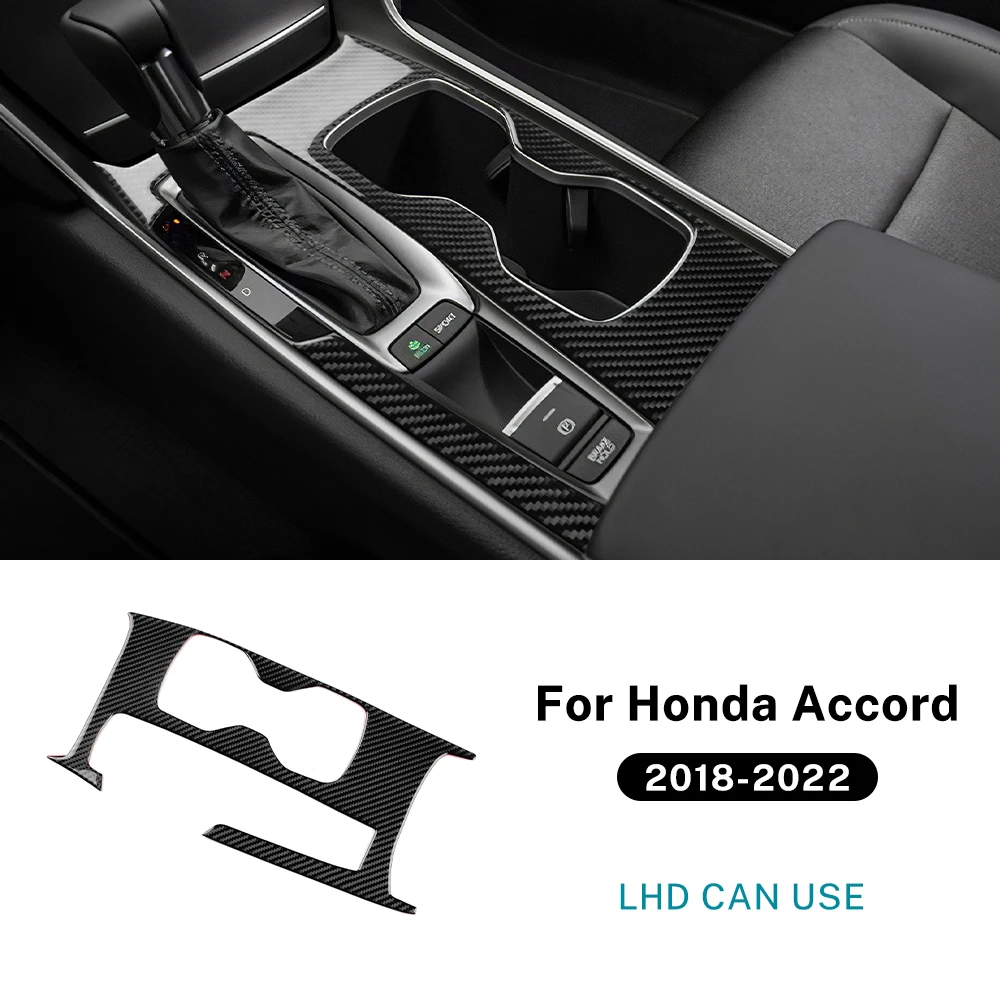

Настоящая мягкая наклейка из углеродного волокна для Honda Accord 2018 2019 2020 2021 2022, автомобильная панель переключения передач с левым рулем, аксессуары для внутренней отделки